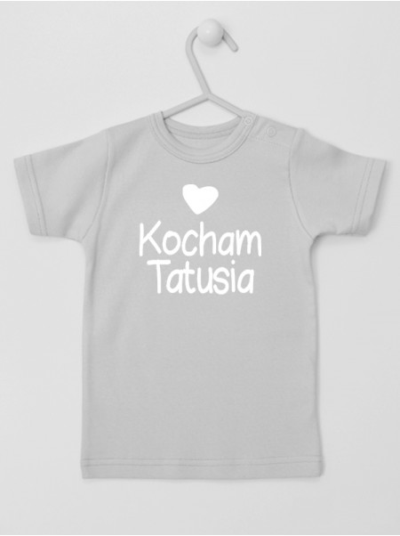 Kocham Tatusia Nadruk z Sercem - t-shirt z napisami o tacie