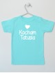 Kocham Tatusia Nadruk z Sercem - t-shirt z napisami o tacie