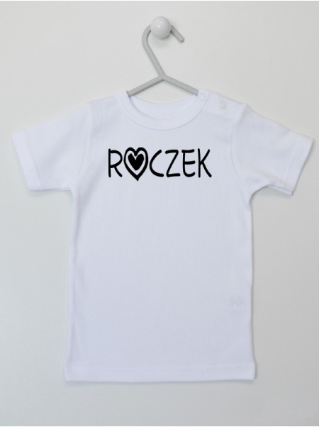 Roczek Napis z Serduszkiem - koszulka niemowlęca