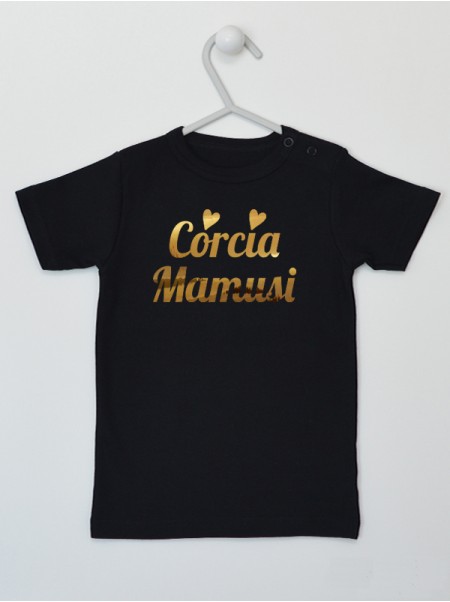 Córcia Mamusi Nadruk Złoty - koszulka dla dziewczynki
