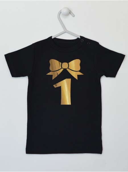 Jedynka Złota z Kokardką - koszulka na urodziny