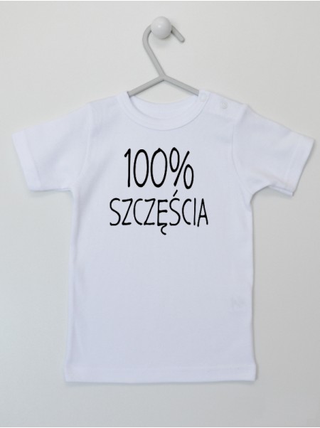 100% Szczęścia Nadruk Czarny - t-shirt z napisami