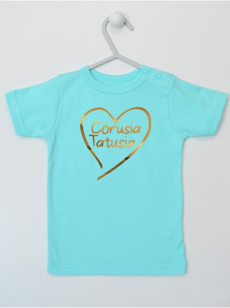 Córusia Tatusia Nadruk Złoty w Sercu - t-shirt dla dziewczynki