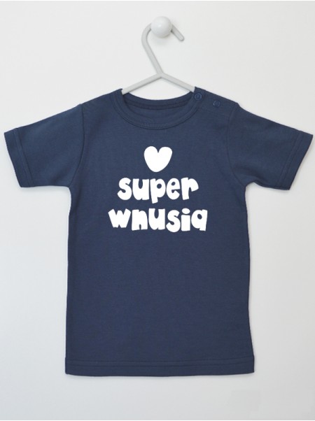 Napis Biały Super Wnusio - koszulka niemowlęca dla chłopca