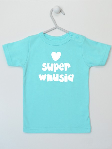 Napis Biały Super Wnusio - koszulka niemowlęca dla chłopca