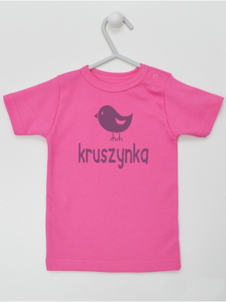 Kruszynka Nadruk Fioletowy - t-shirt dla dziewczynki