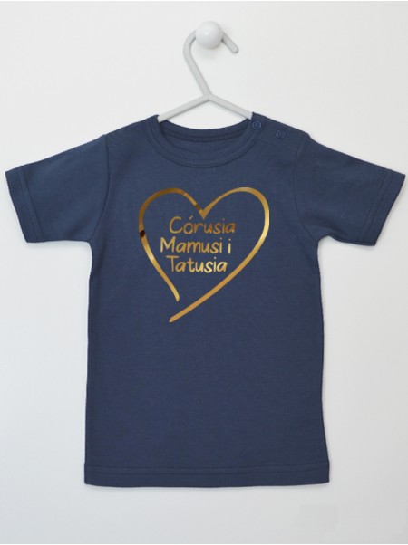 Córusia Mamusi i Tatusia Nadruk Złoty - t-shirt dla dziewczynki