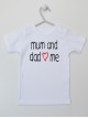 Mum And Dad Love Me Napis Czarny Serce Czerwone - koszulka