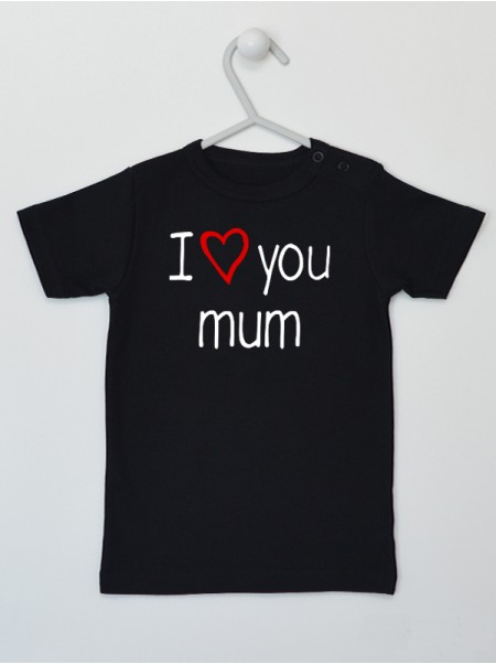 I Love Mum Serce Czerwone - koszulka dla dziecka
