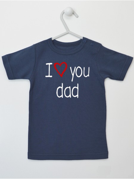 I Love Dad z Czerwonym Sercem - t-shirt niemowlęcy