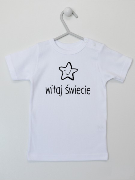 Witaj Świecie z Wesołą Gwiazdką - koszulka niemowlęca