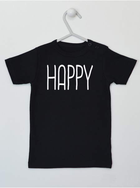Napis Happy - koszulka z nadrukiem dla dzieci