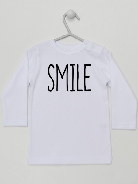 Smile - koszulka niemowlęca z napisem