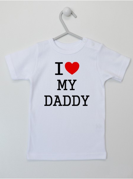 I Love My Daddy z Sercem - koszulka z napisem