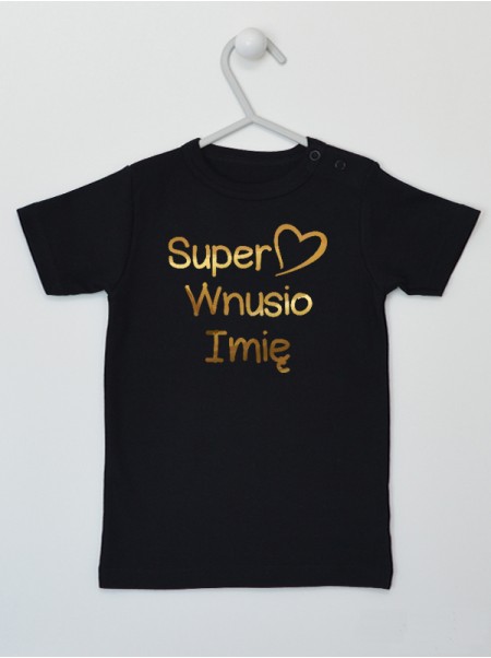 Super Wnusio z Imieniem Nadruk Złoty - koszulka chłopięca