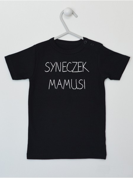 Syneczek Mamusi Nadruk Czarny - koszulka dla chłopczyka 