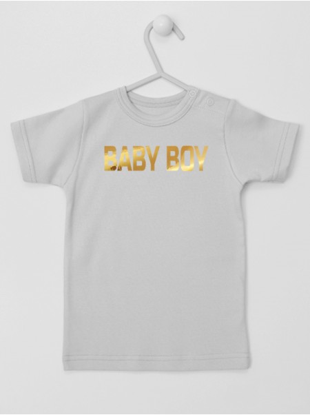 Baby Boy Złoty Nadruk - koszulka chłopięca