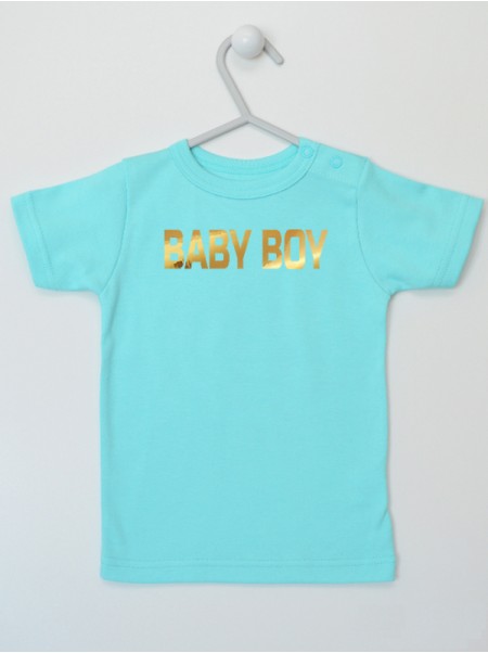 Baby Boy Złoty Nadruk - koszulka chłopięca