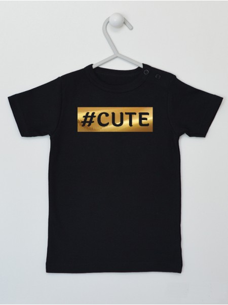 #Cute Hashtag Kolor Złoty - koszulka niemowlęca