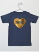Serce Złoty Nadruk z Imieniem Maluszka - koszulka niemowlęca