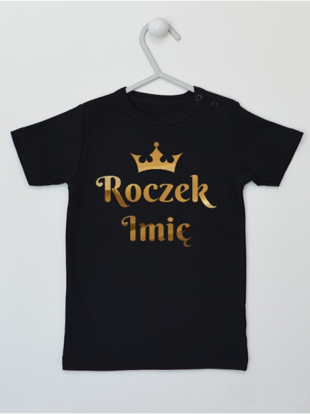 Na Roczek z Imieniem Nadruk Złoty - koszulka personalizowana