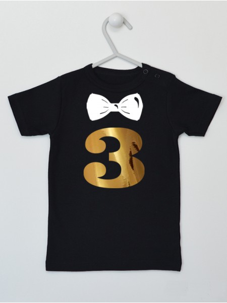  Złota Trójka z Muszką - koszulka na 3 urodziny