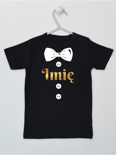 Mucha Czarna z Guziczkami + Imię - koszulka personalizowana