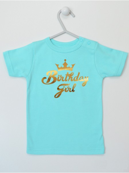 Birthday Girl z Koroną - koszulka dziewczęca na urodziny