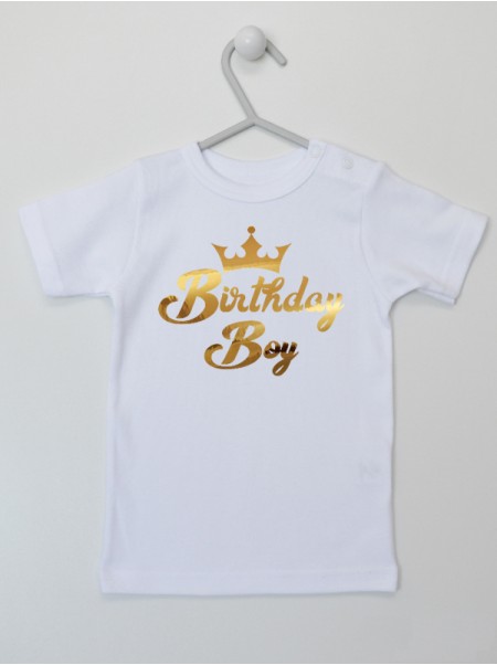 Birthday Boy Napis Złoty - koszulka na urodziny