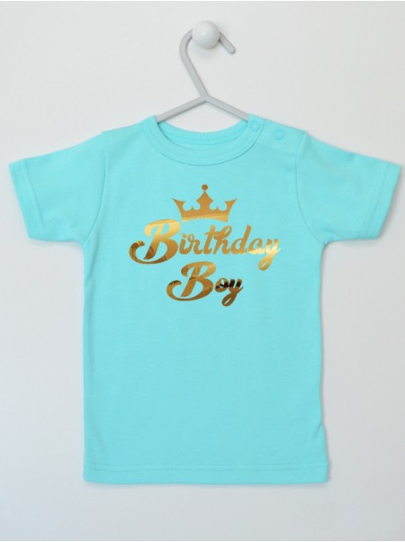 Birthday Boy Napis Złoty - koszulka na urodziny