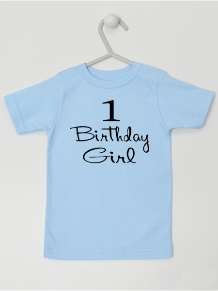 Jedynka i Napis Birthday Girl - koszulka na pierwsze urodziny