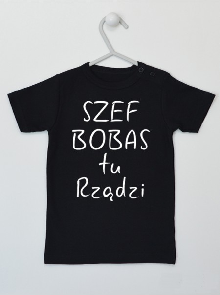 Szef Bobas Tu Rządzi - koszulka z napisem