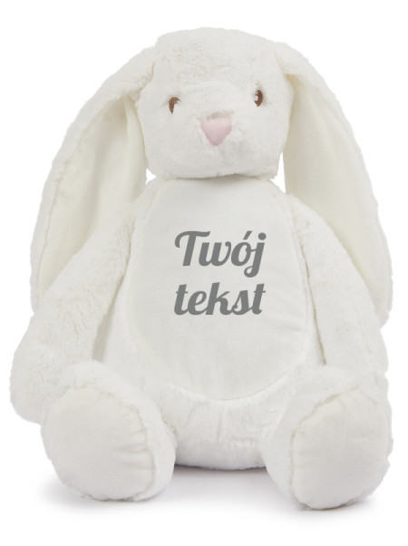 Maskotka Króliczek Biały z Twoim Napisem 45 cm - duży pluszak dla niemowląt Maskotka Króliczek Biały z Twoim Napisem 45 cm - duży pluszak dla niemowląt