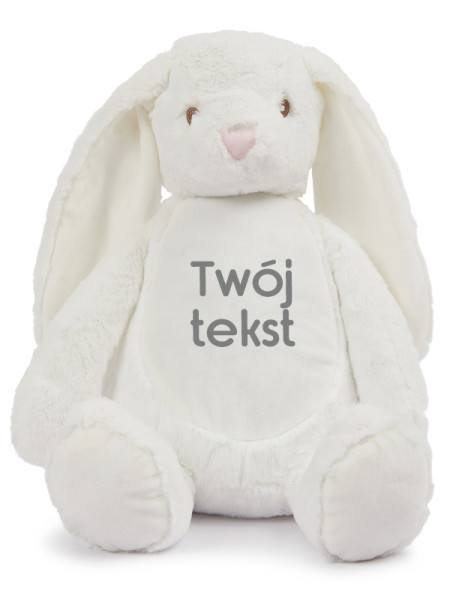 Maskotka Króliczek Biały z Twoim Napisem 45 cm - duży pluszak dla niemowląt Maskotka Króliczek Biały z Twoim Napisem 45 cm - duży pluszak dla niemowląt