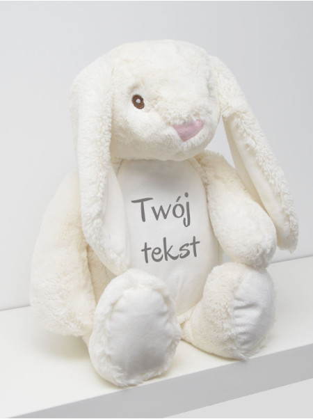 Maskotka Króliczek Biały z Twoim Napisem 45 cm - duży pluszak dla niemowląt Maskotka Króliczek Biały z Twoim Napisem 45 cm - duży pluszak dla niemowląt