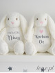 Maskotka Króliczek Biały z Twoim Napisem 45 cm - duży pluszak dla niemowląt Maskotka Króliczek Biały z Twoim Napisem 45 cm - duży pluszak dla niemowląt
