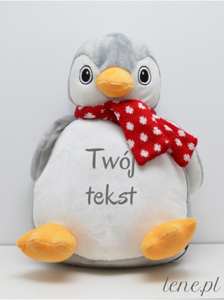 Pingwinek z szalikiem 38 cm i Twoim Napisem - pluszak personalizowany
