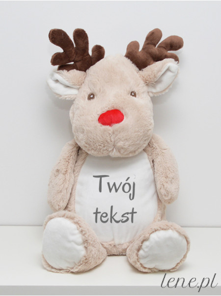 Pluszak z Twoim Napisem Renifer 46 cm - maskotka personalizowana 