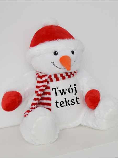Pluszak Bałwanek z Twoim Napisem 42 cm - maskotka na prezent świąteczny