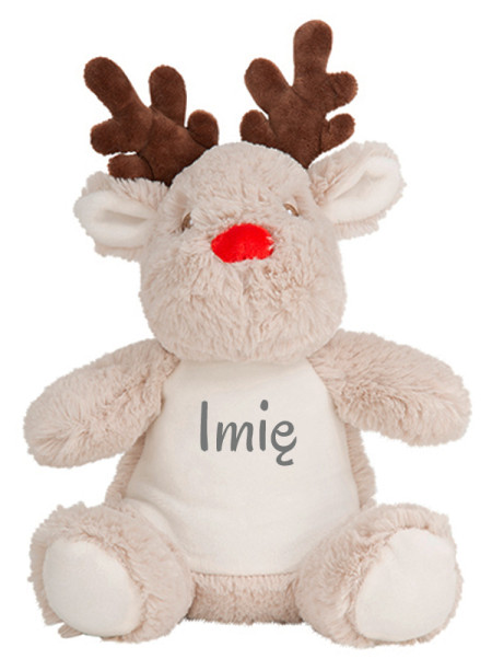 Pluszak Renifer z Nadrukiem 28 cm - maskotka z imieniem