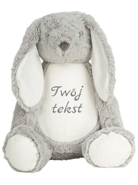 Króliczek Szary z Twoim Tekstem 45 cm - duża maskotka dla niemowląt Króliczek Szary z Twoim Tekstem 45 cm - duża maskotka dla niemowląt
