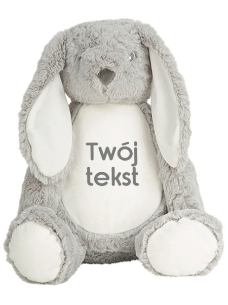 Króliczek Szary z Twoim Tekstem 45 cm - duża maskotka dla niemowląt Króliczek Szary z Twoim Tekstem 45 cm - duża maskotka dla niemowląt