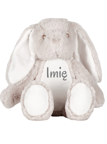   Pluszak Króliczek Beżowy z imieniem 30 cm - maskotka niemowlęca