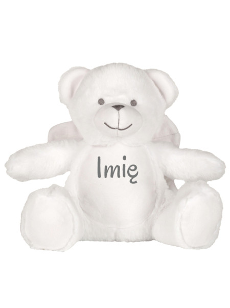 Biały Miś Aniołek – Personalizowana Przytulanka 22 cm
