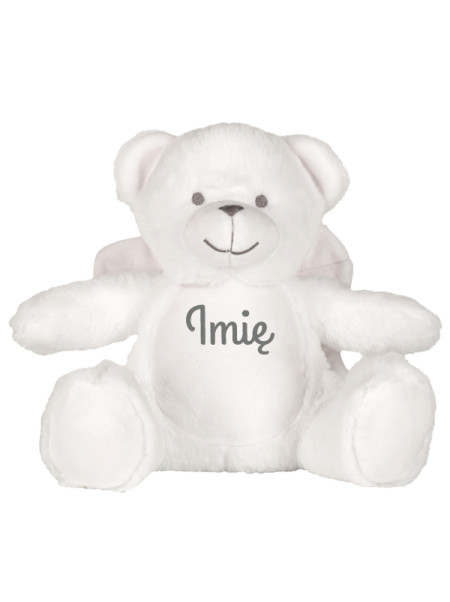 Biały Miś Aniołek – Personalizowana Przytulanka 22 cm