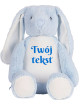  Niebieski Króliczek z Twoim Napisem – Personalizowana Maskotka 45 cm