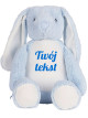  Niebieski Króliczek z Twoim Napisem – Personalizowana Maskotka 45 cm