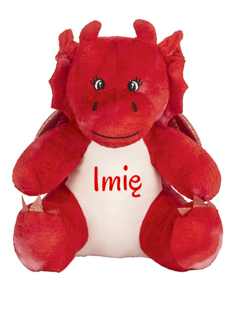 Czerwony Smok z Imieniem – Personalizowana Maskotka 22 cm