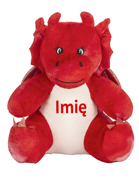 Czerwony Smok z Imieniem – Personalizowana Maskotka 22 cm