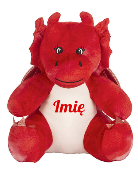 Czerwony Smok z Imieniem – Personalizowana Maskotka 22 cm